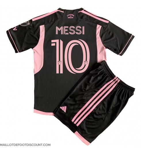 Maillot de football Réplique Inter Miami Lionel Messi #10 Extérieur Enfant 2023-24 Manche Courte (+ Pantalon court)