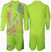 Maillot de football Réplique Italie Gardien de but Domicile Enfant Europe 2024 Manche Longue (+ Pantalon court)