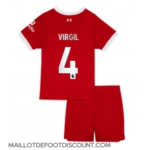 Maillot de football Réplique Liverpool Virgil van Dijk #4 Domicile Enfant 2023-24 Manche Courte (+ Pantalon court)