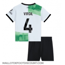 Maillot de football Réplique Liverpool Virgil van Dijk #4 Extérieur Enfant 2023-24 Manche Courte (+ Pantalon court)