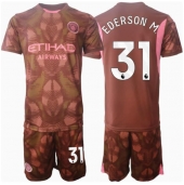 Maillot de football Réplique Manchester City Ederson Moraes #31 Gardien de but Domicile Enfant 2024-25 Manche Courte (+ Pantalon court)