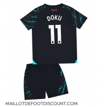 Maillot de football Réplique Manchester City Jeremy Doku #11 Troisième Enfant 2023-24 Manche Courte (+ Pantalon court)