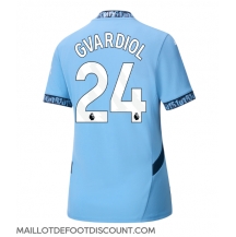 Maillot de football Réplique Manchester City Josko Gvardiol #24 Domicile Femme 2024-25 Manche Courte
