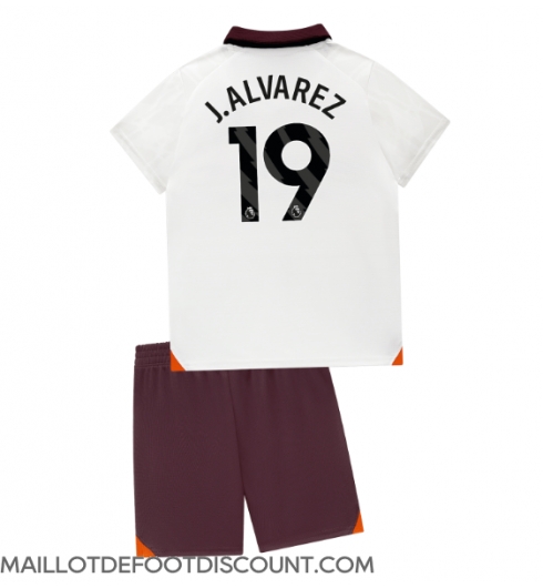 Maillot de football Réplique Manchester City Julian Alvarez #19 Extérieur Enfant 2023-24 Manche Courte (+ Pantalon court)