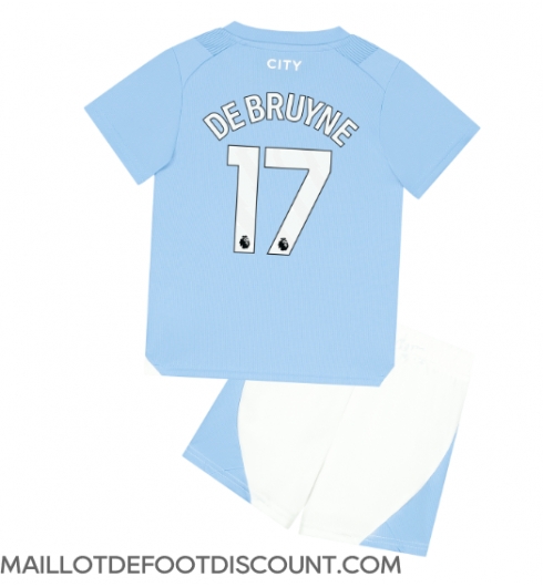 Maillot de football Réplique Manchester City Kevin De Bruyne #17 Domicile Enfant 2023-24 Manche Courte (+ Pantalon court)
