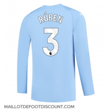 Maillot de football Réplique Manchester City Ruben Dias #3 Domicile 2023-24 Manche Longue