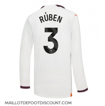 Maillot de football Réplique Manchester City Ruben Dias #3 Extérieur 2023-24 Manche Longue