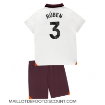 Maillot de football Réplique Manchester City Ruben Dias #3 Extérieur Enfant 2023-24 Manche Courte (+ Pantalon court)