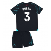 Maillot de football Réplique Manchester City Ruben Dias #3 Troisième Enfant 2023-24 Manche Courte (+ Pantalon court)