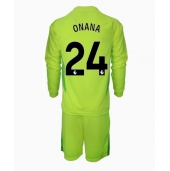 Maillot de football Réplique Manchester United Andre Onana #24 Gardien de but Extérieur Enfant 2024-25 Manche Longue (+ Pantalon court)
