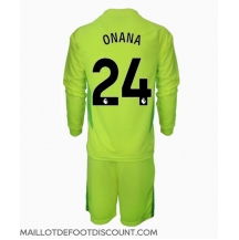 Maillot de football Réplique Manchester United Andre Onana #24 Gardien de but Extérieur Enfant 2024-25 Manche Longue (+ Pantalon court)