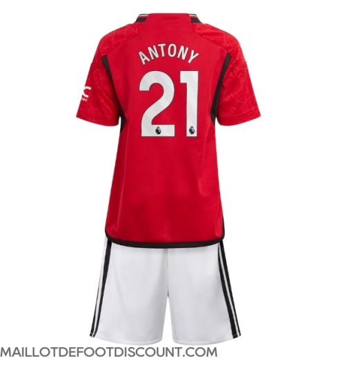 Maillot de football Réplique Manchester United Antony #21 Domicile Enfant 2023-24 Manche Courte (+ Pantalon court)