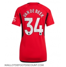 Maillot de football Réplique Manchester United Donny van de Beek #34 Domicile Femme 2023-24 Manche Courte