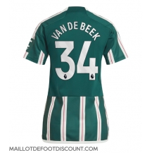 Maillot de football Réplique Manchester United Donny van de Beek #34 Extérieur Femme 2023-24 Manche Courte