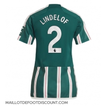Maillot de football Réplique Manchester United Victor Lindelof #2 Extérieur Femme 2023-24 Manche Courte