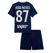 Maillot de football Réplique Paris Saint-Germain Joao Neves #87 Domicile Enfant 2025-26 Manche Courte (+ Pantalon court)