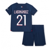 Maillot de football Réplique Paris Saint-Germain Lucas Hernandez #21 Domicile Enfant 2023-24 Manche Courte (+ Pantalon court)