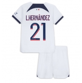Maillot de football Réplique Paris Saint-Germain Lucas Hernandez #21 Extérieur Enfant 2023-24 Manche Courte (+ Pantalon court)