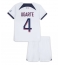 Maillot de football Réplique Paris Saint-Germain Manuel Ugarte #4 Extérieur Enfant 2023-24 Manche Courte (+ Pantalon court)