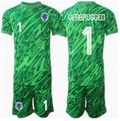 Maillot de football Réplique Pays-Bas Bart Verbruggen #1 Gardien de but Domicile Enfant Europe 2024 Manche Courte (+ Pantalon court)