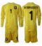 Maillot de football Réplique Pays-Bas Bart Verbruggen #1 Gardien de but Extérieur Enfant Europe 2024 Manche Longue (+ Pantalon court)