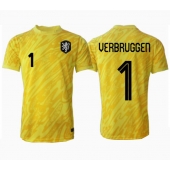 Maillot de football Réplique Pays-Bas Bart Verbruggen #1 Gardien de but Extérieur Europe 2024 Manche Courte