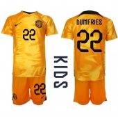 Maillot de football Réplique Pays-Bas Denzel Dumfries #22 Domicile Enfant Mondial 2022 Manche Courte (+ Pantalon court)
