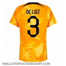 Maillot de football Réplique Pays-Bas Matthijs de Ligt #3 Domicile Mondial 2022 Manche Courte