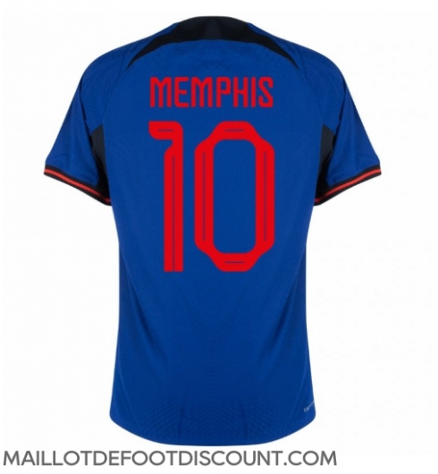 Maillot de football Réplique Pays-Bas Memphis Depay #10 Extérieur Mondial 2022 Manche Courte