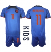 Maillot de football Réplique Pays-Bas Steven Berghuis #11 Extérieur Enfant Mondial 2022 Manche Courte (+ Pantalon court)