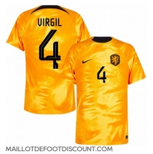 Maillot de football Réplique Pays-Bas Virgil van Dijk #4 Domicile Mondial 2022 Manche Courte