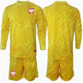 Maillot de football Réplique Pologne Gardien de but Domicile Enfant Europe 2024 Manche Longue (+ Pantalon court)