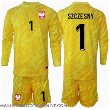 Maillot de football Réplique Pologne Wojciech Szczesny #1 Gardien de but Domicile Enfant Europe 2024 Manche Longue (+ Pantalon court)