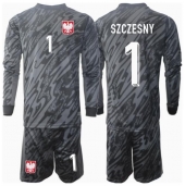 Maillot de football Réplique Pologne Wojciech Szczesny #1 Gardien de but Extérieur Enfant Europe 2024 Manche Longue (+ Pantalon court)