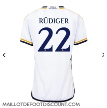 Maillot de football Réplique Real Madrid Antonio Rudiger #22 Domicile Femme 2023-24 Manche Courte