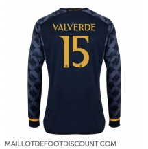 Maillot de football Réplique Real Madrid Federico Valverde #15 Extérieur 2023-24 Manche Longue