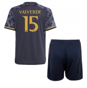 Maillot de football Réplique Real Madrid Federico Valverde #15 Extérieur Enfant 2023-24 Manche Courte (+ Pantalon court)