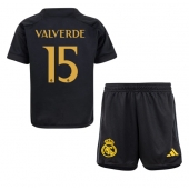 Maillot de football Réplique Real Madrid Federico Valverde #15 Troisième Enfant 2023-24 Manche Courte (+ Pantalon court)