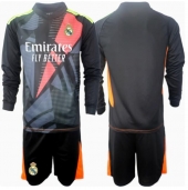 Maillot de football Réplique Real Madrid Gardien de but Extérieur Enfant 2024-25 Manche Longue (+ Pantalon court)