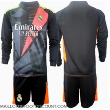 Maillot de football Réplique Real Madrid Gardien de but Extérieur Enfant 2024-25 Manche Longue (+ Pantalon court)