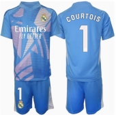 Maillot de football Réplique Real Madrid Thibaut Courtois #1 Gardien de but Domicile Enfant 2024-25 Manche Courte (+ Pantalon court)