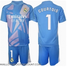 Maillot de football Réplique Real Madrid Thibaut Courtois #1 Gardien de but Domicile Enfant 2024-25 Manche Courte (+ Pantalon court)