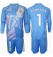 Maillot de football Réplique Real Madrid Thibaut Courtois #1 Gardien de but Domicile Enfant 2024-25 Manche Longue (+ Pantalon court)