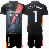 Maillot de football Réplique Real Madrid Thibaut Courtois #1 Gardien de but Extérieur Enfant 2024-25 Manche Courte (+ Pantalon court)