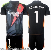 Maillot de football Réplique Real Madrid Thibaut Courtois #1 Gardien de but Extérieur Enfant 2024-25 Manche Courte (+ Pantalon court)