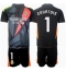 Maillot de football Réplique Real Madrid Thibaut Courtois #1 Gardien de but Extérieur Enfant 2024-25 Manche Courte (+ Pantalon court)