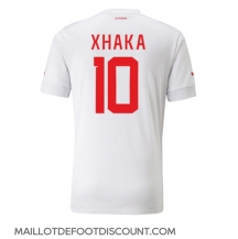 Maillot de football Réplique Suisse Granit Xhaka #10 Extérieur Mondial 2022 Manche Courte