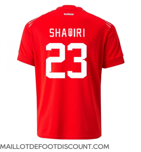 Maillot de football Réplique Suisse Xherdan Shaqiri #23 Domicile Mondial 2022 Manche Courte