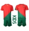 Maillot de football Réplique le Portugal Domicile Enfant Mondial 2022 Manche Courte (+ Pantalon court)