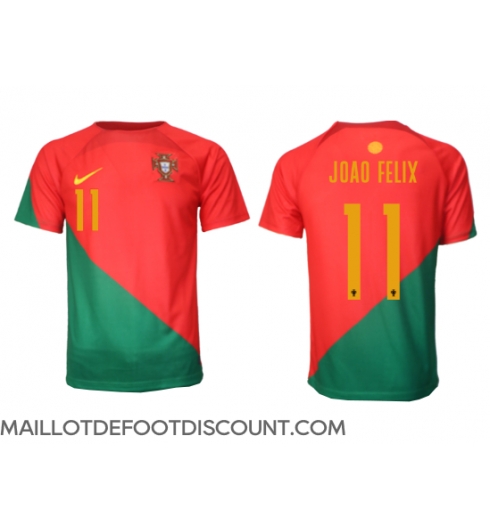 Maillot de football Réplique le Portugal Joao Felix #11 Domicile Mondial 2022 Manche Courte